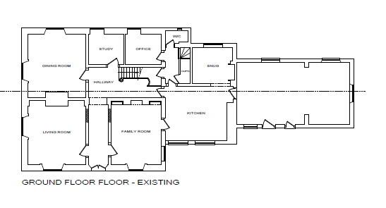 Downstairs floor plan of Godwick Hall